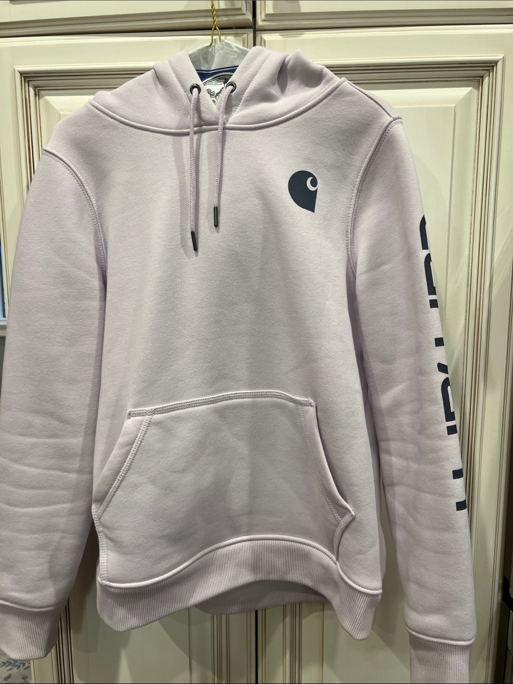 Carhartt WIP Pale Lavender Hoodie with Navy Logo